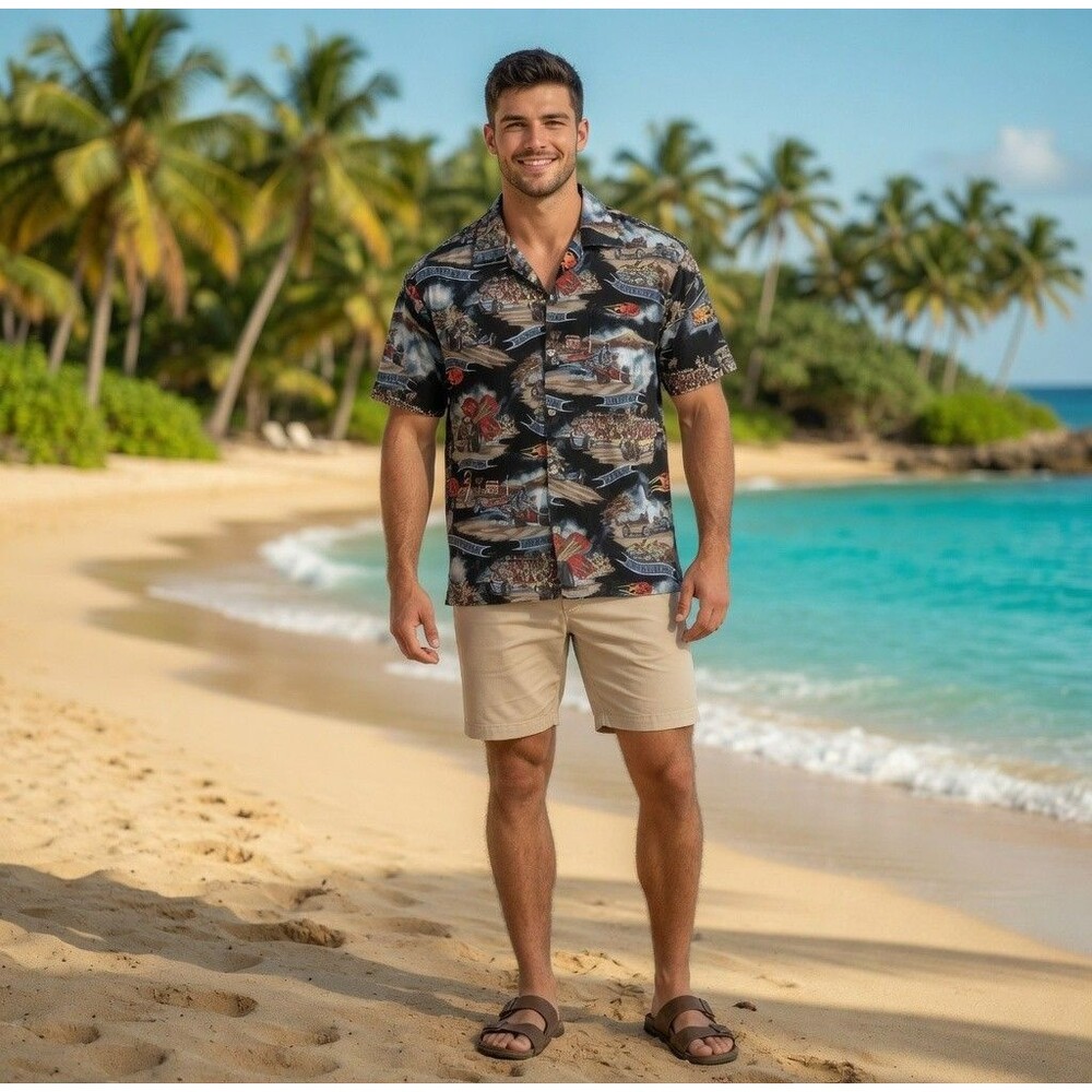Vintaqe Matt Rider Laguna Beach Men’s XL Casual Resort Hawaiian Button-Up Shirt - Picture 2 of 7